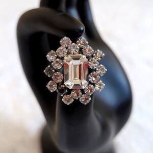Vintage Crystal Cluster Clip On earrings